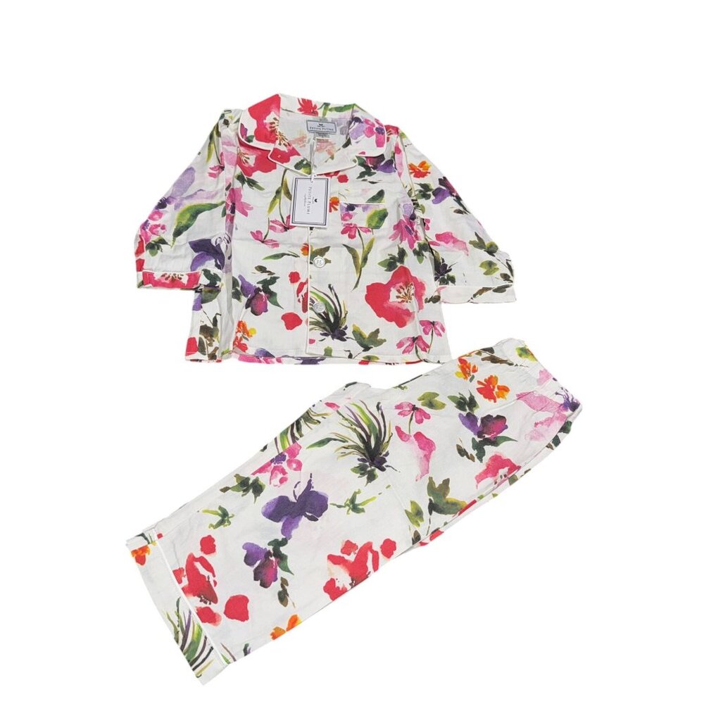 Petite Plume Baby Floral Pajama Set Cotton Multi-Color Long Sleeve Button-Down S